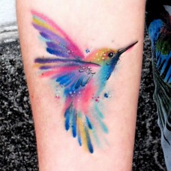 watercolor hummingbird tattoo designs
