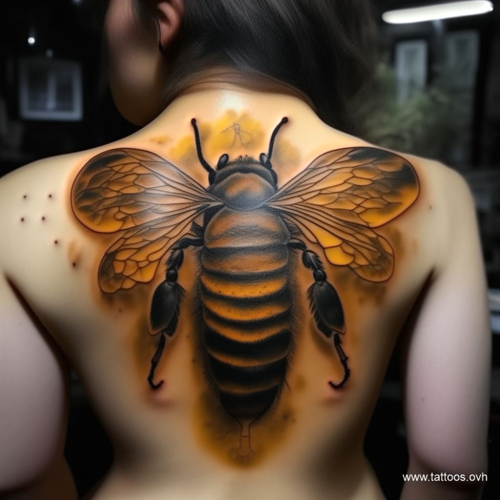 girl with amazing big insect tattoo