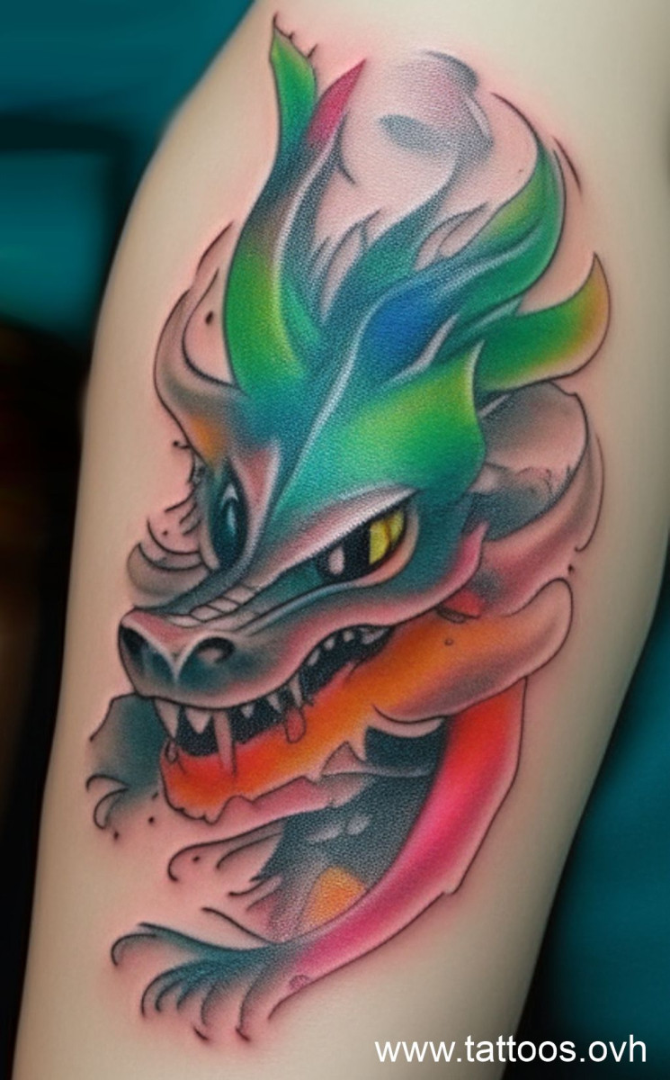 tattoo with dragon head on hand