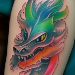 tattoo with dragon head on hand