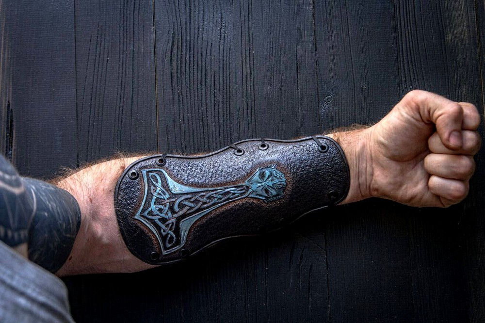 viking armor bracers womans men leather armor medi