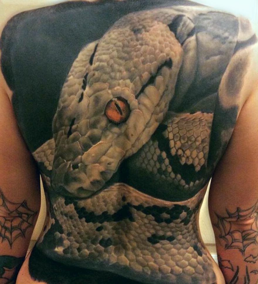 cobra back tattoo