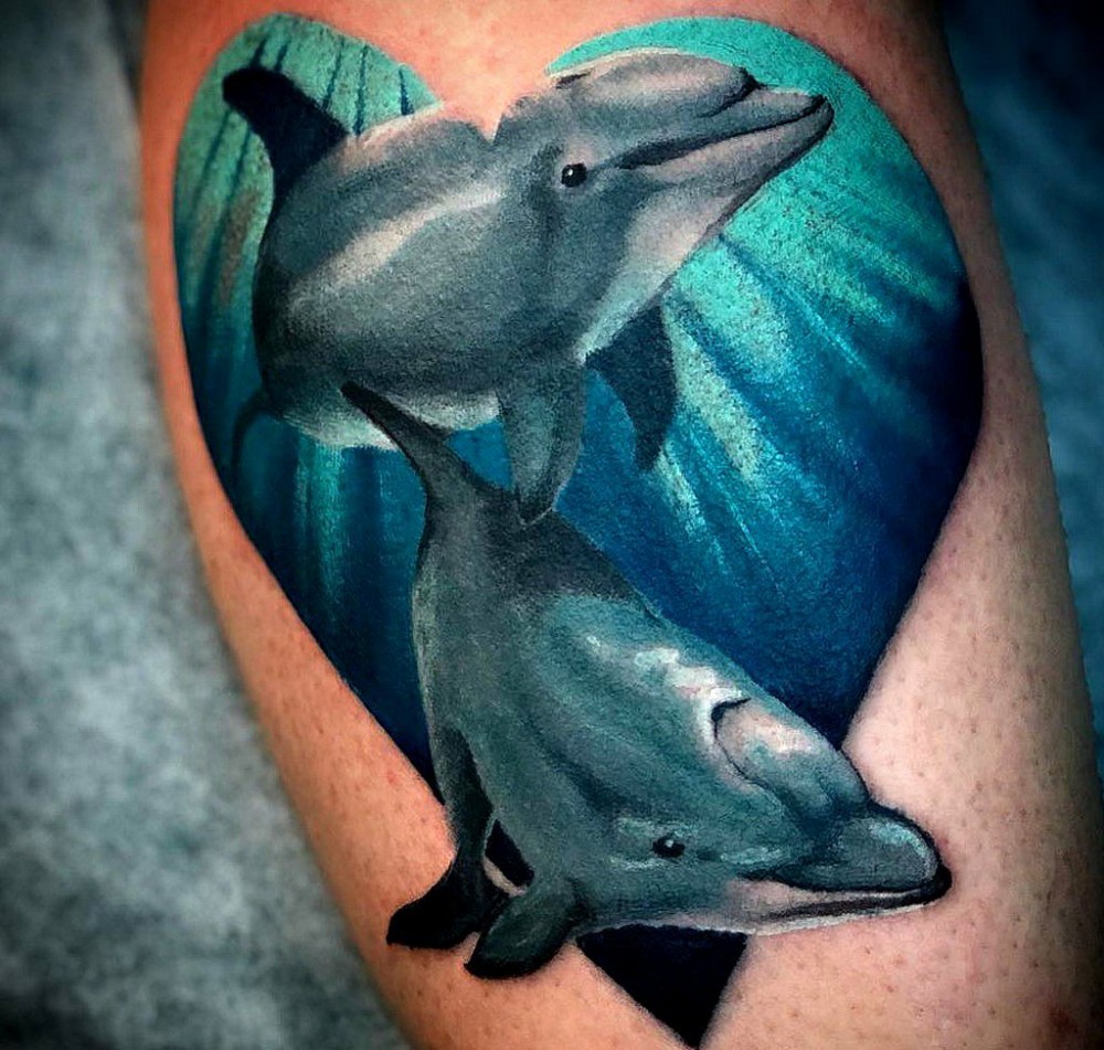 dolphin tattoo photo heart love
