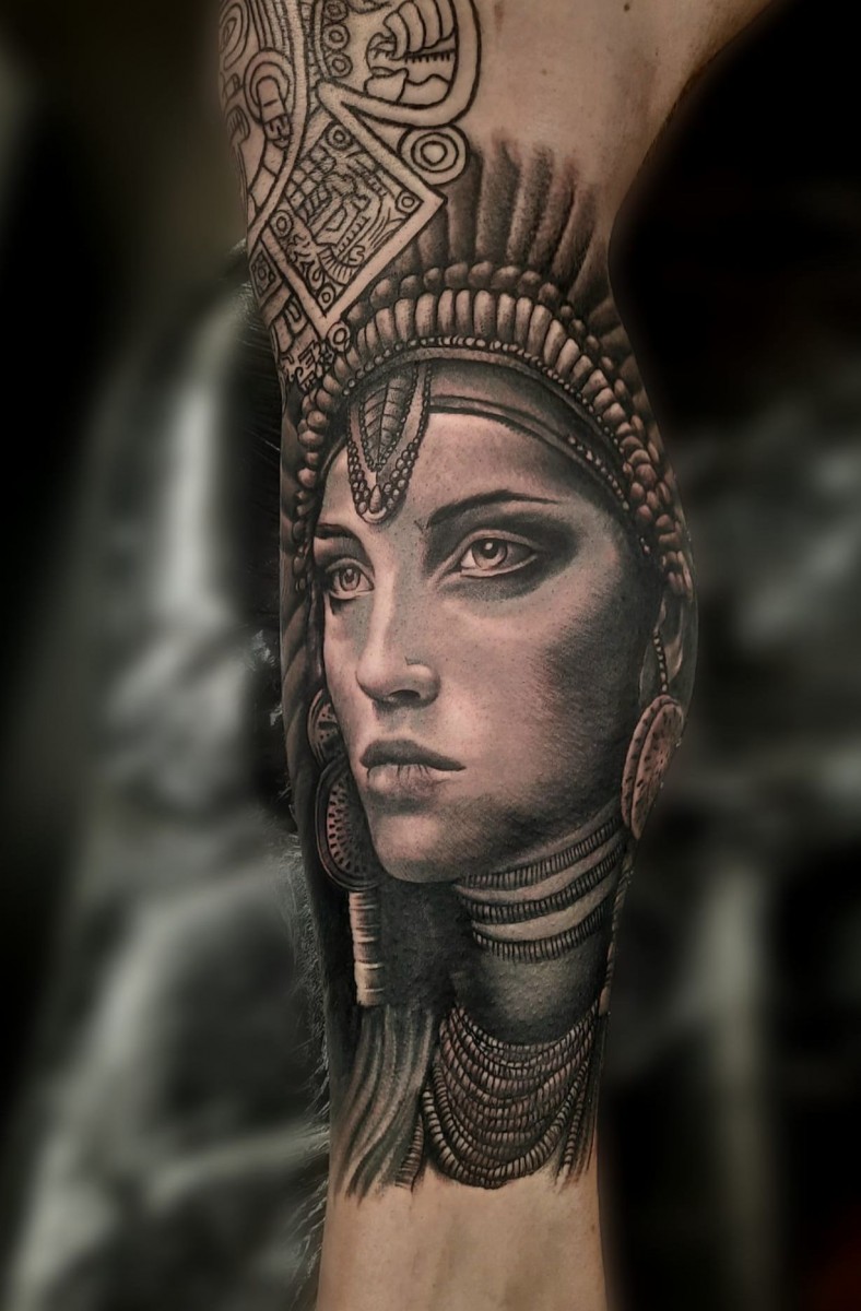 aztec tattoo face