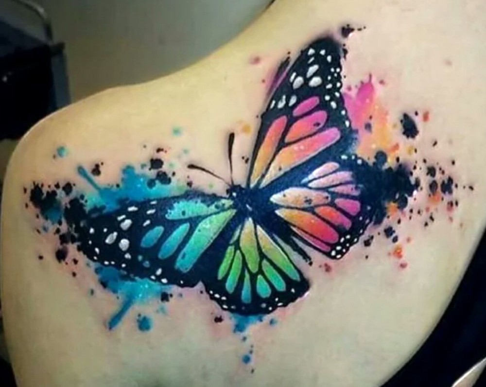 butterfly tattoos on back colors arm tattoo site