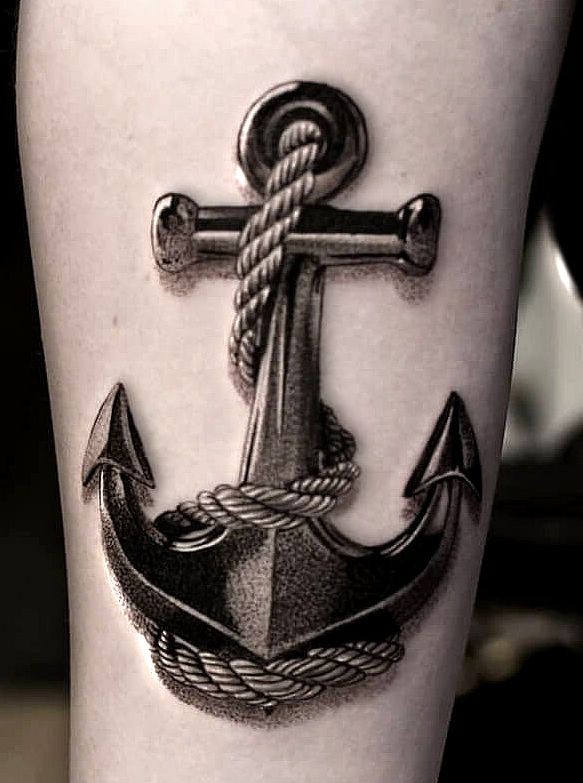 3d anchor tattoo by guillaume martins