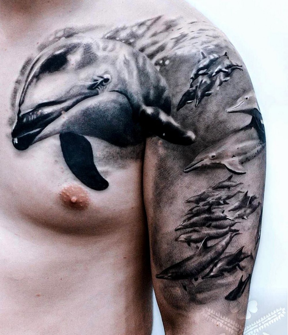 mans tattoo dolphins tattoo tribal dolphin tatto