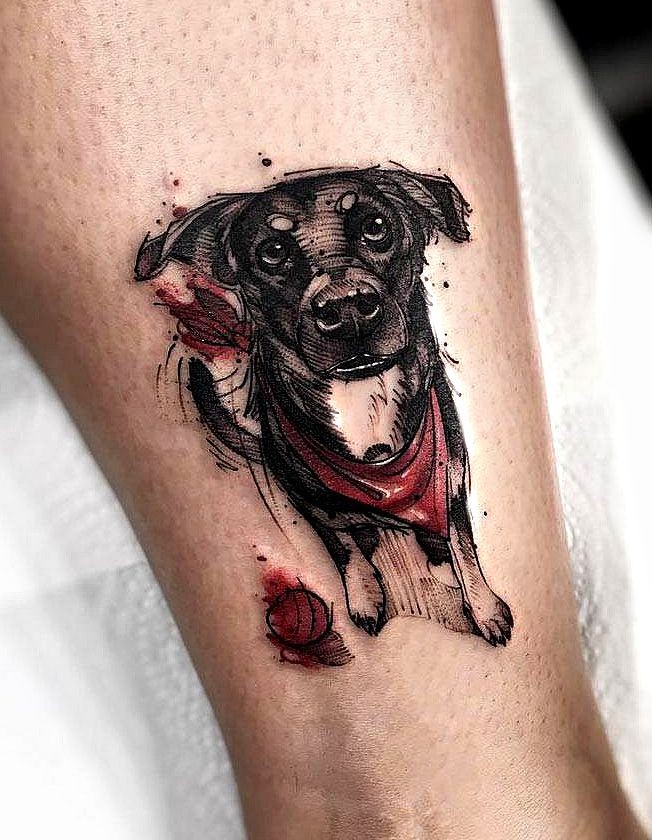 dog tattoo by felipe rodrigues