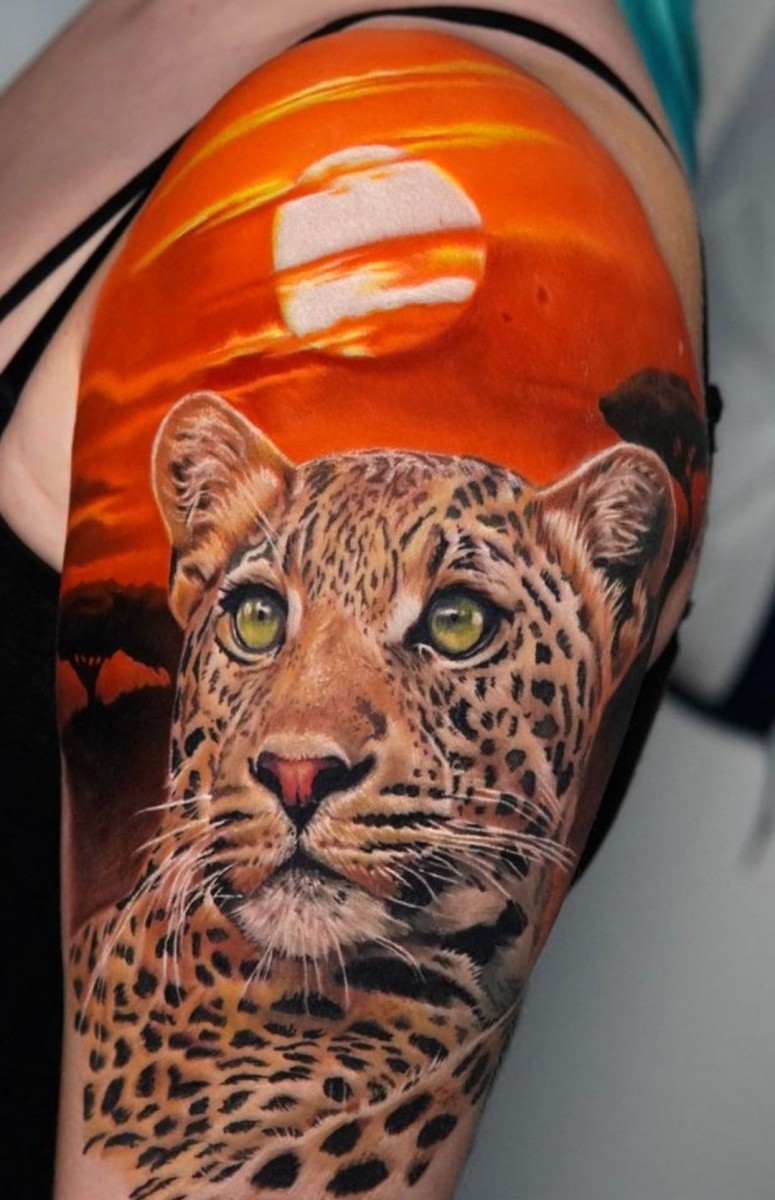gepard sunset tattoo