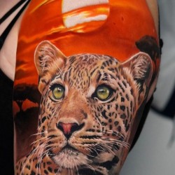 gepard sunset tattoo