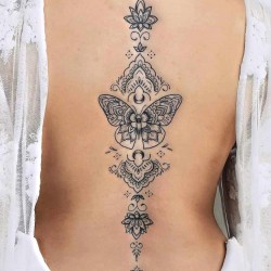 Henna Style Spine Tattoo