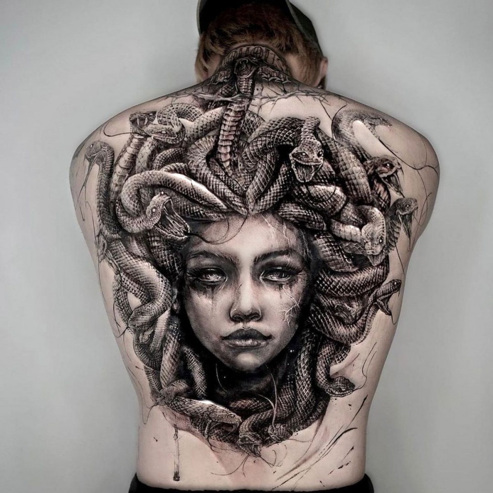 Medusa Back Tattoo