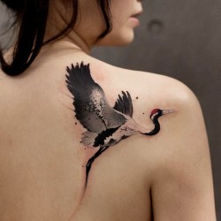 crane tattoos tattooed tattooistartmag tattoo