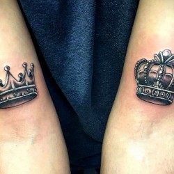 pair crown tattoo