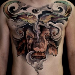 renan batistas neo traditional tattoo inkppl bull