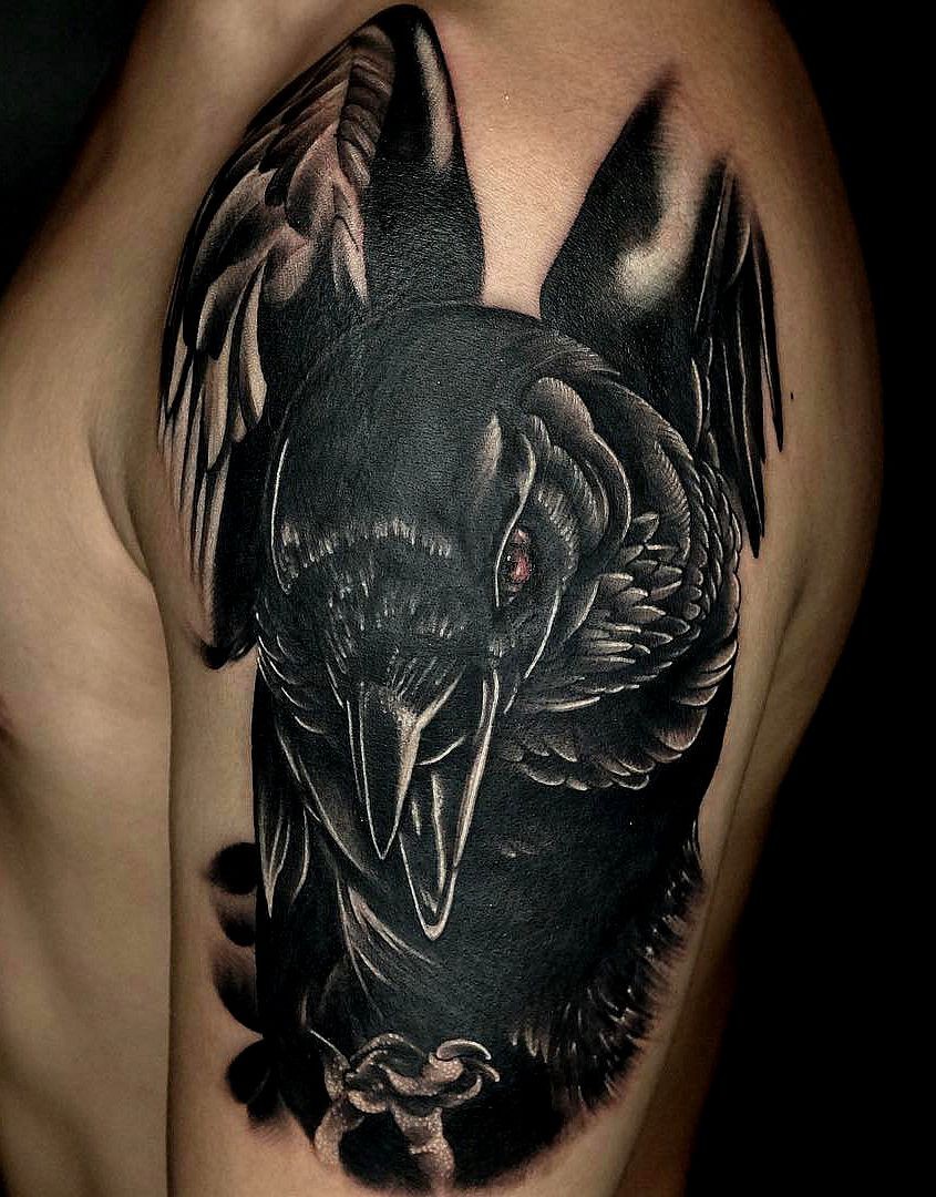 best raven tattoo designs all meanings 2019