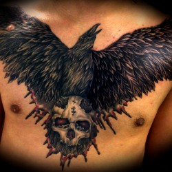 crow with skull