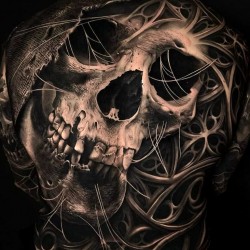 amazing skull tattoos on back