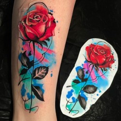 red rose design and tattoo
