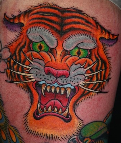 orange tiger tattoo