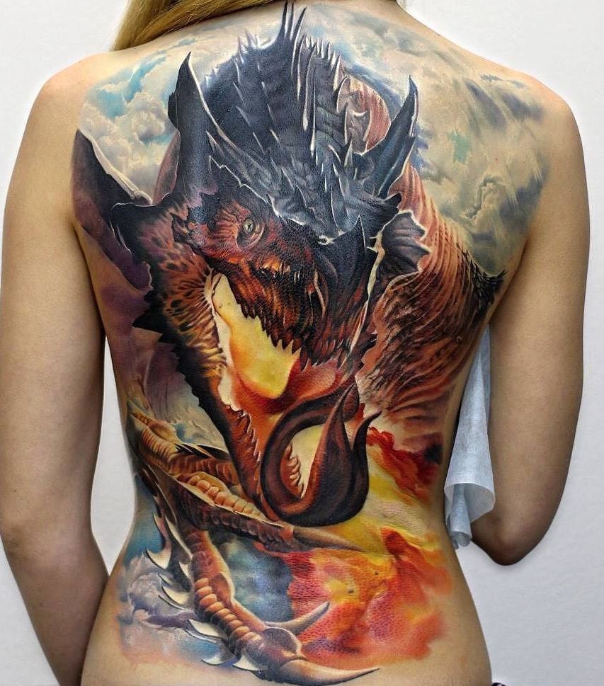 awesome dragon tattoo