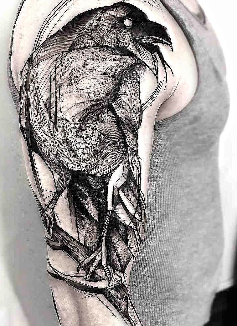 tattoo designs men raven crow