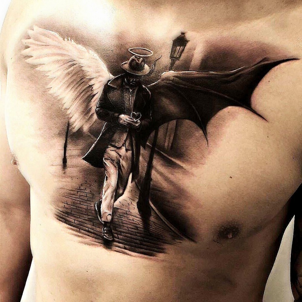 angel and demon wings