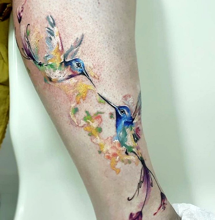 28 best watercolor hummingbird tattoo designs pa