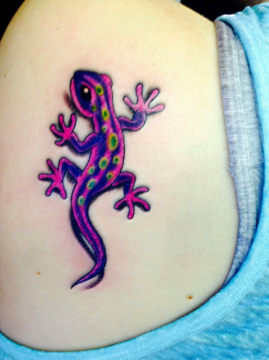 watercolor tattoo gecko