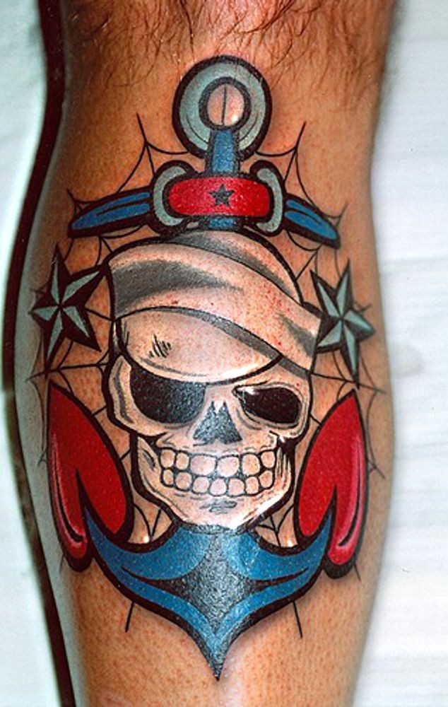 anchor skull tattoo