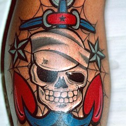 anchor skull tattoo