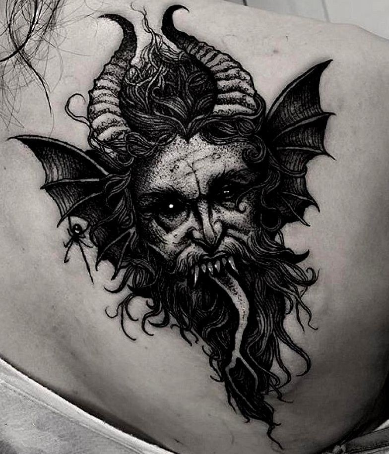 creepy tattoos scary demon