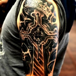 colored cross tattoos half sleeve tattoo site
