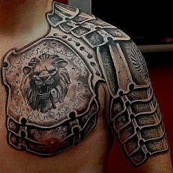 lion armor tattoo