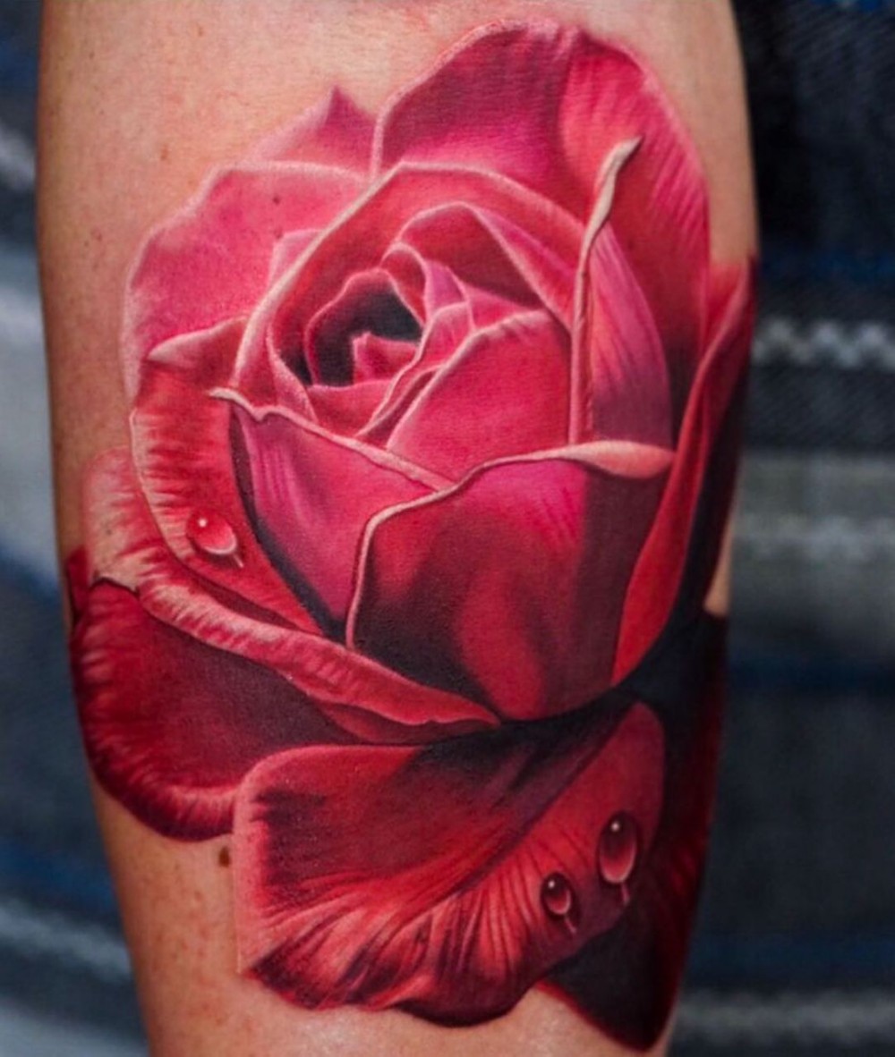 red flower for girl tattoo