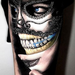 mask tattoo by chris showstoppr