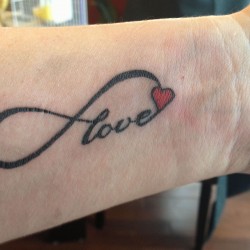 infinity heart tattoo on wrist