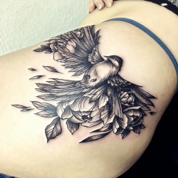 sparrow bird on hips