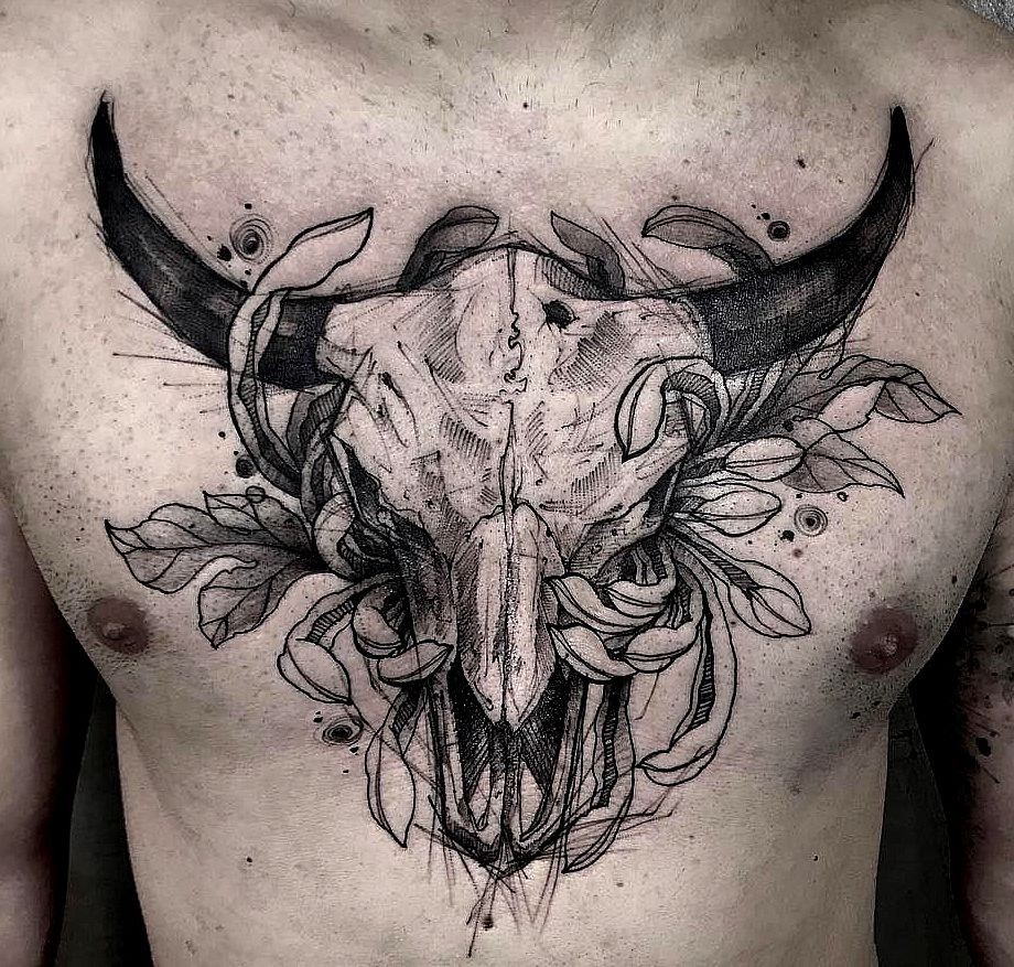 image result for buffalo skull chest