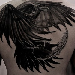 raven tattoo by gollandets art tatuagem de manga
