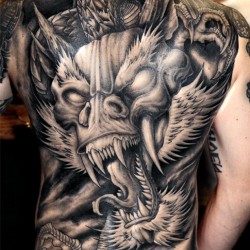 dragon amazing tattoo on back