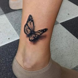 butterfly ankle tattoo for girl