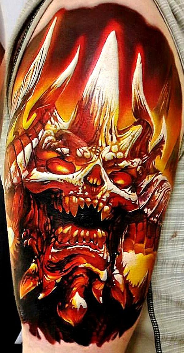 body art tattoos cover demon