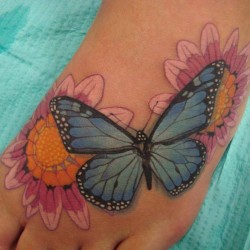 butterfly tattoo flower