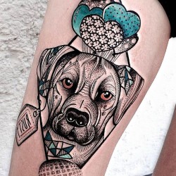 geometric dog tattoo