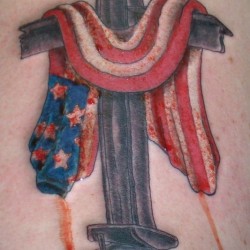 american ankle flag tattoo