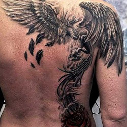 phoenix back tattoo