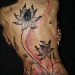 big tattoo on back flowers art