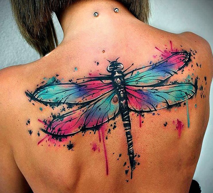 dragonfly on back tattoos