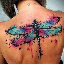 dragonfly on back tattoos